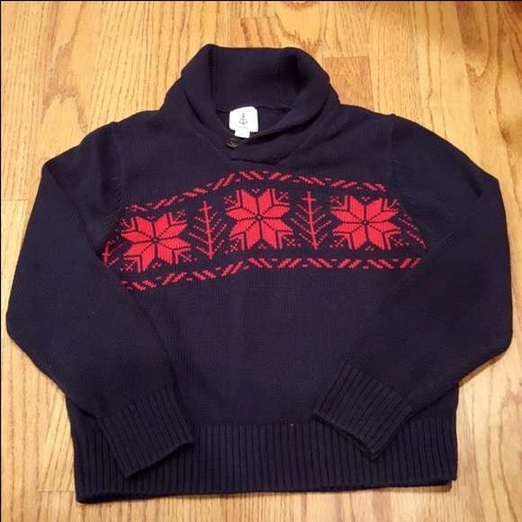 Lands' End Boy's Snowflake Sweater - Picture 1 of 4